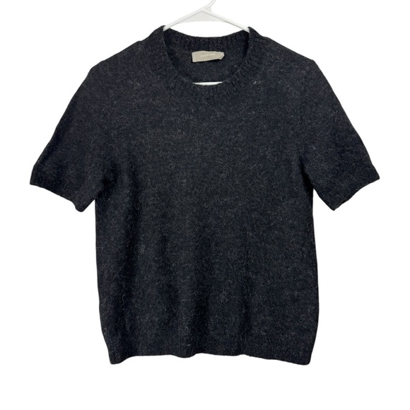 Everlane Size Medium Alpaca Sweater Short Sleeve Pullover Charcoal Gray - Picture 1 of 5
